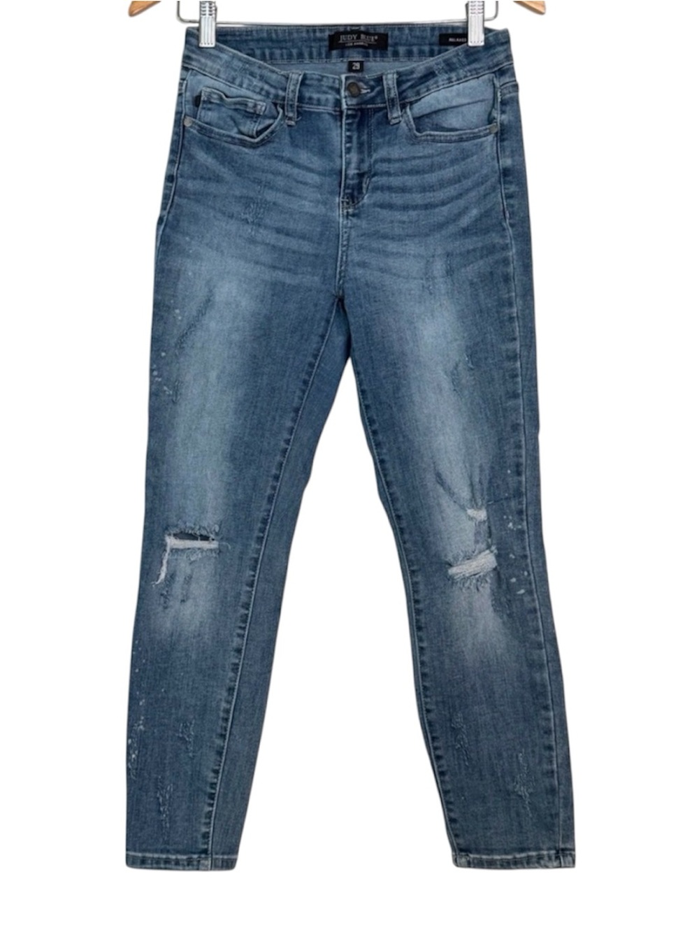 Judy Blue JB82773MD Relaxed Distressed Skinny Jeans‎ 29 Stretch Boutique